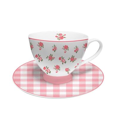 Porcelain cup with saucer Holly Isabelle Rose