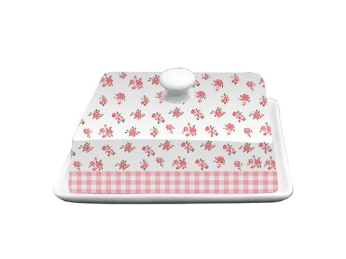 Porcelain butter dish Holly 18x13,5x8 cm Isabelle Rose