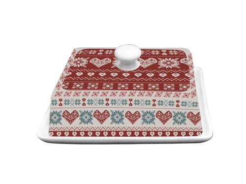 Porcelain butter dish Hygge Holidays 18x13,5x8 cm Isabelle Rose