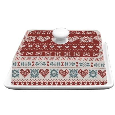 Porcelain butter dish Hygge Holidays 18x13,5x8 cm Isabelle Rose