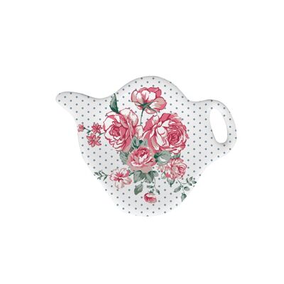 Porte-sachet de thé en porcelaine Julia rose Isabelle Rose