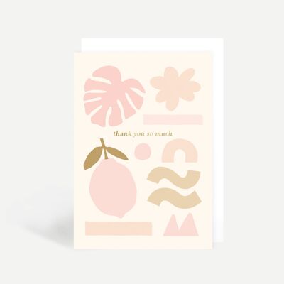 Thank You So Much Geometric Shapes Greetings Card