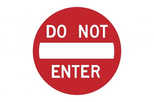 Metal sign Do not enter 30x30 cm
