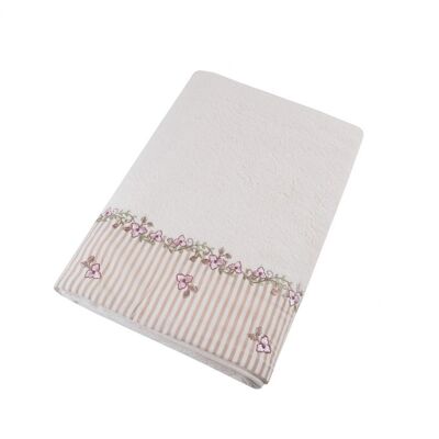 Serviette en coton Vintge blanc 70x140 cm Isabelle Rose