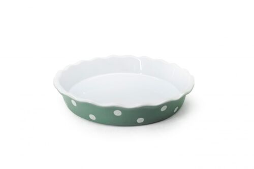 Sage pie dish with dots Isabelle Rose