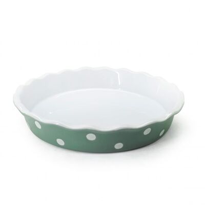 Sage pie dish with dots Isabelle Rose