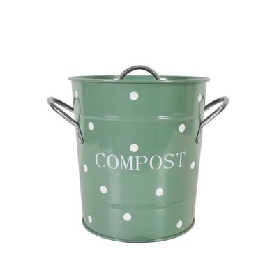 Salbei-Kompostbehälter mit weißen Punkten 21x19 cm