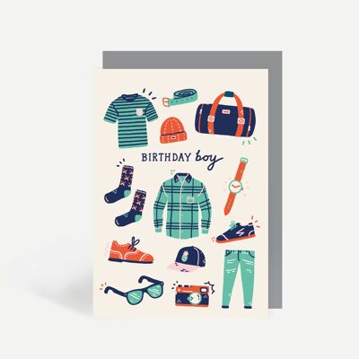 Birthday Boy Clothing Greetings Card