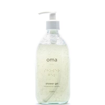 Shower Gel Bergamot & Rosemary, 500ml - Glass