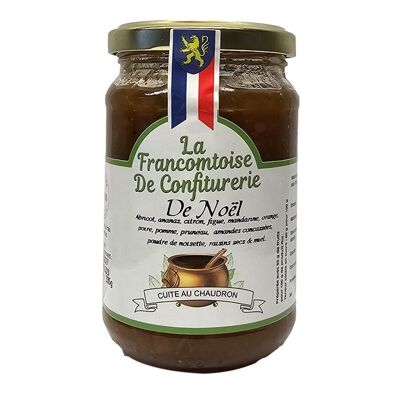 Confiture de Noël (abricot, ananas, citron, figue, mandarine, orange, poire, pomme, pruneau, amandes, noix, raisins secs et miel)