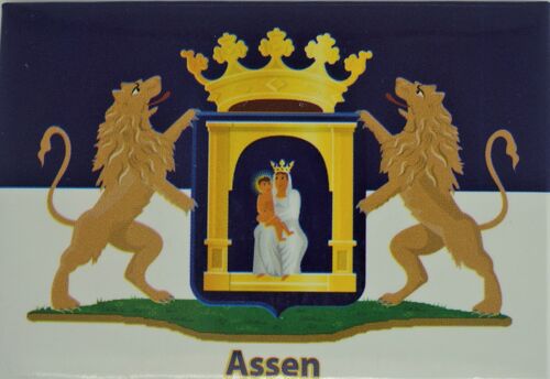 Fridge Magnet Flag with Coats of arms Assen
