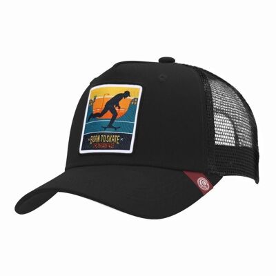 8433856070149 - Trucker Cap Born to Skate Black The Indian Face for men and women