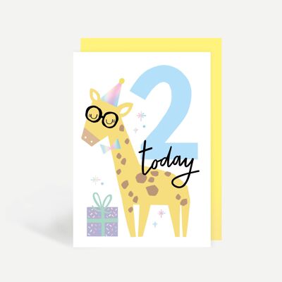 2 Today Giraffe Greetings Card