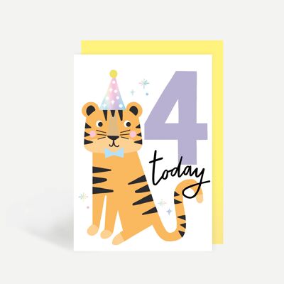 4 Today Tiger Greetings Card
