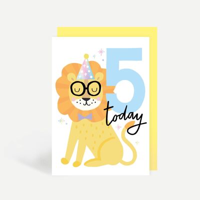 5 Today Lion Greetings Card