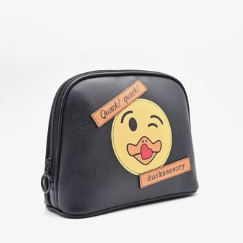 Pochette de voyage Quack en noir - Doublure jaune et noire 1