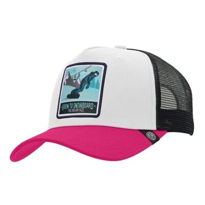 8433856070170 - The Indian Face Trucker Born to Snowboard White Cap for men and women