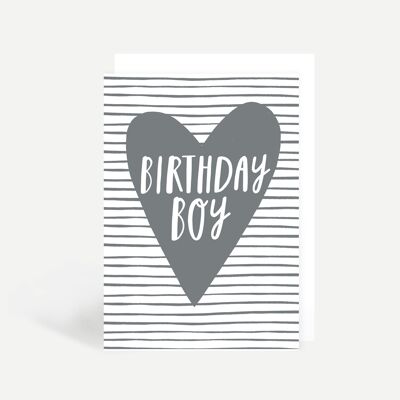 Birthday Boy Heart Greetings Card