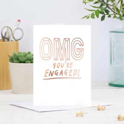 OMG Engaged Greetings Card