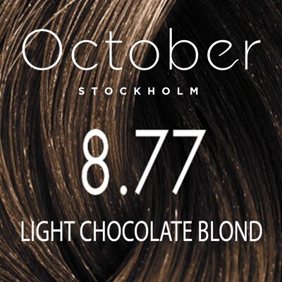 8.77 Light Chocolate Blond   ( size : 20.vol (Permanent hårfärg & Gråhårstäckning))