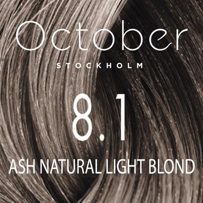 8.1 Ash Natural Light Blond   ( size : 20.vol (Permanent hårfärg & Gråhårstäckning))