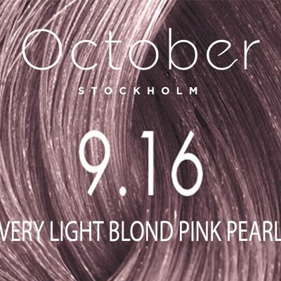 9.16 Very Light Blond Pink Pearl   ( size : 20.vol (Permanent hårfärg & Gråhårstäckning))