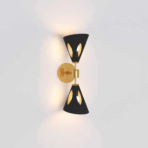 Hexx Black & Gold - Wall Lamp Double