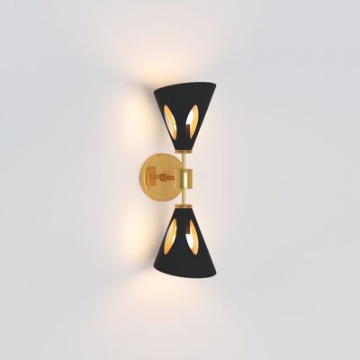 Hexx Black & Gold - Lampada da parete Double