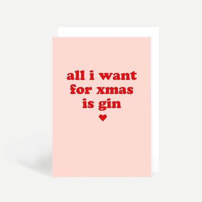 Christmas Gin Greetings Card
