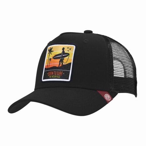 8433856070224 - Gorra Trucker Born to Surf Negro The Indian Face para hombre y mujer