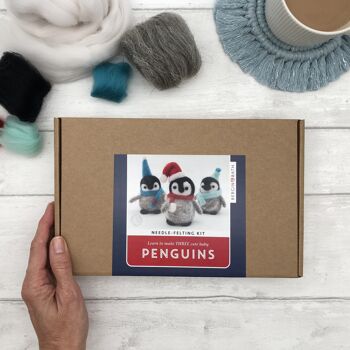 Kit de feutrage à l'aiguille - Bébés pingouins 1