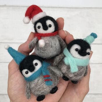 Kit de feutrage à l'aiguille - Bébés pingouins 2