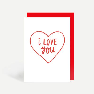 I Love You Heart Greetings Card