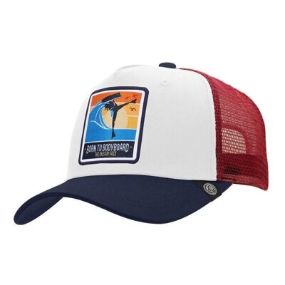 8433856070279 - The Indian Face Trucker Born to Bodyboard White Cap for men and women