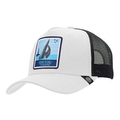 8433856070293 - Trucker Cap Born to Sail White The Indian Face for men and women