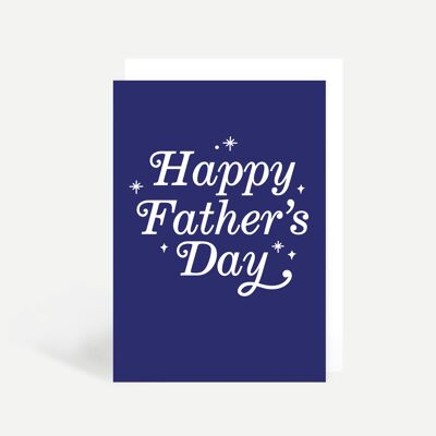 Happy Father's Day Blue Sparkle Greetings Card