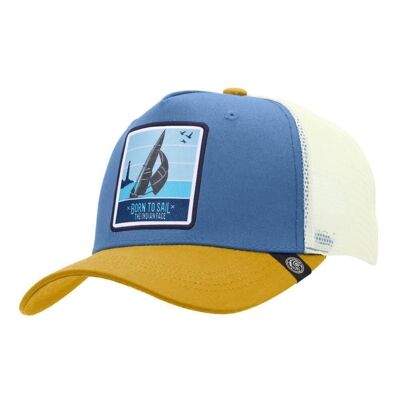 8433856070309 - Born to Sail Blue The Indian Face Trucker Cap for men and women