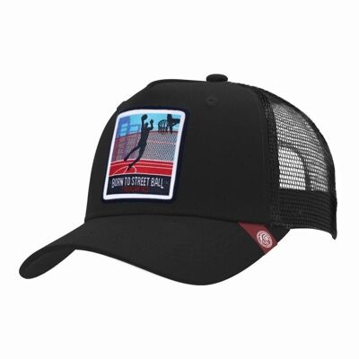 8433856070323 - Trucker Cap Born to Street Ball Black The Indian Face for men and women