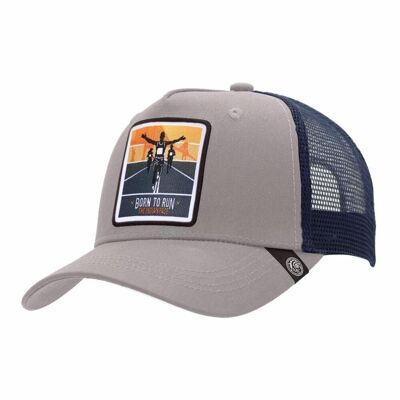 8433856070354 - Trucker Cap Born to Run Gray The Indian Face for men and women