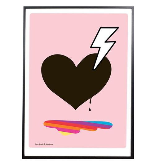 Heart print; 'love struck' pink