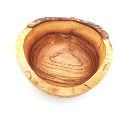 Schale Rustikal rund Ø 14 cm Holzschale handgemacht aus Olivenholz