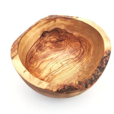 Bol rustique rond Ø 16 cm Bol en bois fait à la main à partir de bois d'olivier
