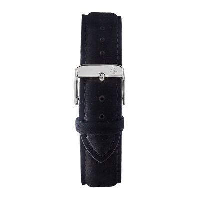 Bracelet daim noir - argent - 20mm Big Adventure