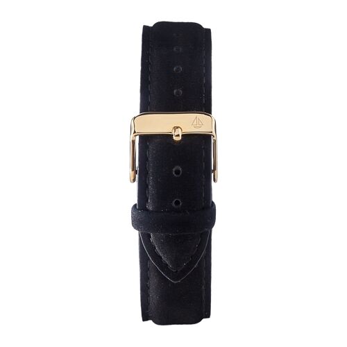 Wildlederarmband schwarz - gold - 20mm Big Adventure