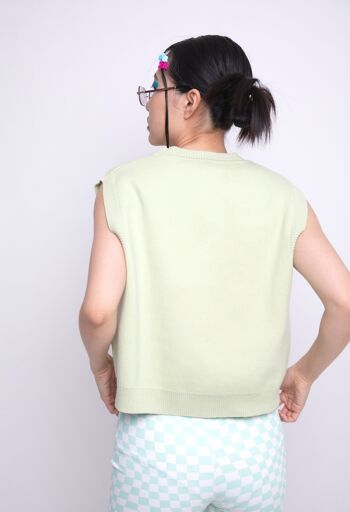 Gilet en tricot vert Yin Yang 3