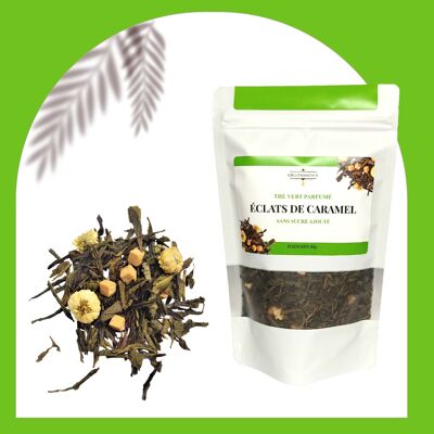 Trozos de caramelo de té verde
