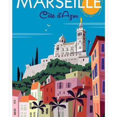 Affiche Vintage Marseille 20x30