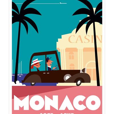 Affiche Voyage à Monaco 20x30