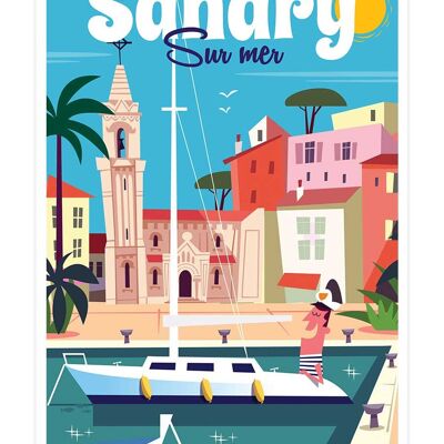 Affiche Vacances à Sanary 20x30
