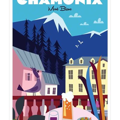Affiche Chamonix Mont Blanc 20x30